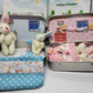 💎 50% OFF! 💎 Bunny Mummy & Baby Plush Pocket Tin – Handmade Easter Collectible with Cozy Blanket (Pink/Blue Ears) 🐇🎁