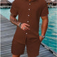 👕 LIMITED-TIME 50% OFF! ✨ Men's Jacquard Shirt & Shorts Set – 4-Way Stretch, 3 Colors, S-XXXL 🌴