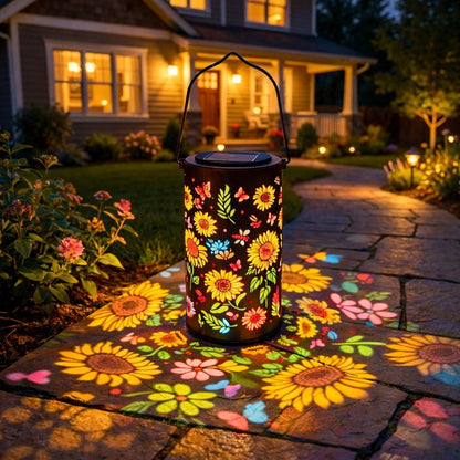 💎 -40% ON SUNFLOWER SOLAR LANTERN! 💎 Colorful Patterns, IP55 Waterproof & Warm Glow for Garden