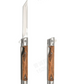 Cuchillo plegable con mango de madera para trabajo, senderismo y camping