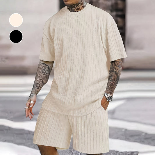 👕 LIMITED-TIME 50% OFF! ✨ Men’s Summer Drop Shoulder Set – Street Style, Drawstring Shorts, Relaxed Fit 🏙️