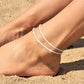 💜 BUY 1 GET 1 FREE 💜 Dainty Layered Waterproof Anklet – Adjustable Silver Chain, Hypoallergenic & Perfect for Summer 🌊