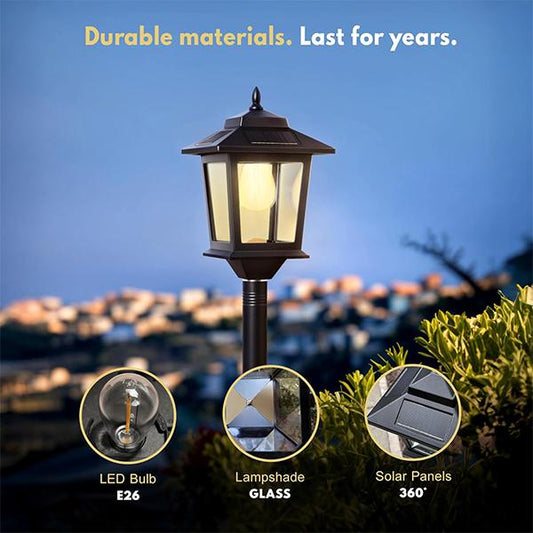 💎 50% OFF! 💎 Outdoor Solar Hexagonal Garden Lamp – Vintage Palace Style, Dusk-to-Dawn Auto Sensor & Weatherproof Design 🌿✨