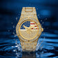 💎 60% OFF THE PATRIOTIC WATCH! 💎 Gold Plated, Iced Out & Eagle Dial for a Bold Hip Hop Style ✨