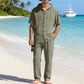 👕 LIMITED-TIME 50% OFF! 💥 Men's Cotton Linen Hooded Shirt & Pants Set – Breathable, Relaxed Fit, Vacation Ready ✨
