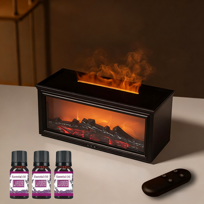 🔥 LIMITED TIME: 50% OFF! 🔥 Fireplace Effect Humidifier & Diffuser – 7 LED Colors, Remote Control for Soothing Home/Office Ambiance 🌙