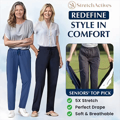 💎 60% OFF! 💎 Women's Ultra Soft Stretch Casual Pants – COOLMAX® Fabric, Wrinkle-Resistant & Waterproof Pockets (7 Colors) 👖❄️