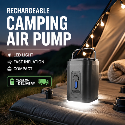 🏕️ LIMITED-TIME 50% OFF! ⚡ Rechargeable Camping Air Pump – Fast Inflate, Built-in LED 🔋