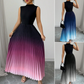 👗 LIMITED-TIME 50% OFF! ✨ Pleated Maxi Dress – Gradient, Mock Neck, A-Line, Sleeveless, Elegant ✨
