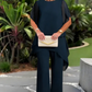 Elegant Champagne Pleated Clutch – Perfect Match for Our Navy Two-Piece Set