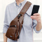 🎉 2026 Sale — Over 49,000 Sold! 😎 Men's Multifunctional High-Quality Leather Chest Bag – Sleek & Adjustable 🎒