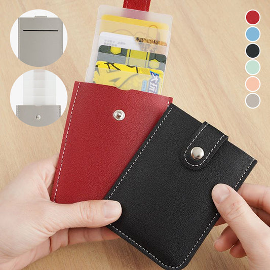 💥2026 Hot Sale🔥📢60% off! Slim Multi-Card Holder – Holds 5 Cards + Cash, Snap Closure & Waterproof PU Leather 💳✨