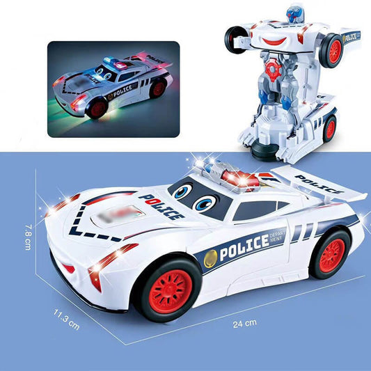 🚗 LIMITED-TIME 50% OFF! 💥 Electric Universal Deformation Police Toy Car – Auto Transform, Gesture Control, 2.4G Remote ✨