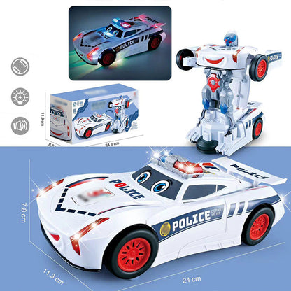 🚗 LIMITED-TIME 50% OFF! 💥 Electric Universal Deformation Police Toy Car – Auto Transform, Gesture Control, 2.4G Remote ✨