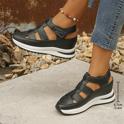 👡 LIMITED-TIME 50% OFF! ✨ Hollow Out Sneaker Sandals – Air Cushion, Thick Sole, Adjustable ✨