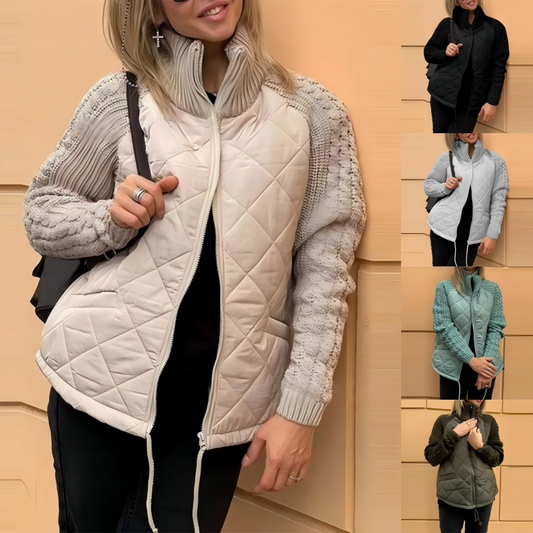 Women's Knit Patchwork Puffy Jacket