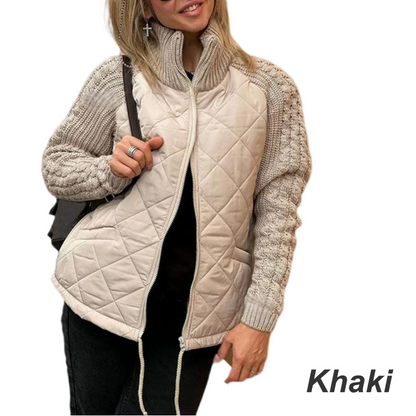 Women's Knit Patchwork Puffy Jacket