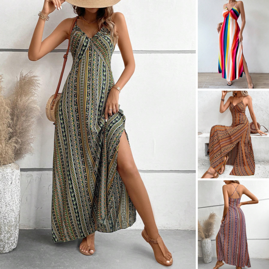 💎 FLASH SALE -50% on Printed Cami Maxi Dress! 💎 Floral Elegance, High Side Slit & Adjustable Straps for Effortless Glamour✨