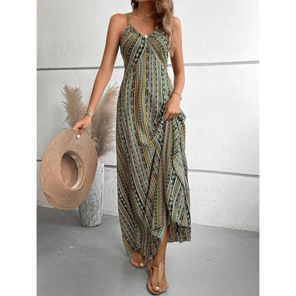 💎 FLASH SALE -50% on Printed Cami Maxi Dress! 💎 Floral Elegance, High Side Slit & Adjustable Straps for Effortless Glamour✨