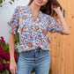 🌸 LIMITED TIME 50% OFF! 💃 Women's Floral V-Neck Puff Sleeve Blouse – Romantic, Flowery, Soft Fabric ✨