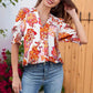🌸 LIMITED TIME 50% OFF! 💃 Women's Floral V-Neck Puff Sleeve Blouse – Romantic, Flowery, Soft Fabric ✨