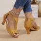 👠 LIMITED-TIME 50% OFF! ✨ Women's Peep-Toe Heel Sandals – Back Zipper, Yellow, Size 36-46 👡