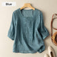 🎉 2026 Sale — Over 32,000 Sold! 💞 Women's Thin Embroidery Breathable Cotton Linen Short Sleeve Crew Neck Shirt