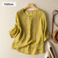 🎉 2026 Sale — Over 32,000 Sold! 💞 Women's Thin Embroidery Breathable Cotton Linen Short Sleeve Crew Neck Shirt
