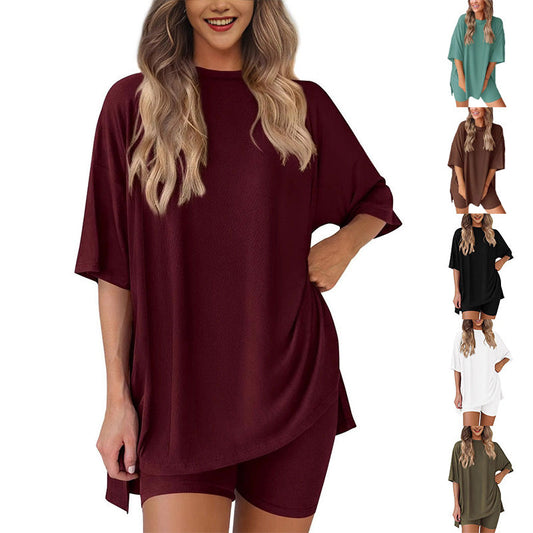 ⏰ LAST DAY PROMOTION - 50% OFF! Women's Casual Loose Two-Piece Set – Short Sleeve Top & Shorts 👕