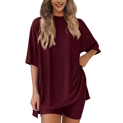 ⏰ LAST DAY PROMOTION - 50% OFF! Women's Casual Loose Two-Piece Set – Short Sleeve Top & Shorts 👕