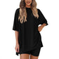 ⏰ LAST DAY PROMOTION - 50% OFF! Women's Casual Loose Two-Piece Set – Short Sleeve Top & Shorts 👕