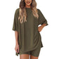 ⏰ LAST DAY PROMOTION - 50% OFF! Women's Casual Loose Two-Piece Set – Short Sleeve Top & Shorts 👕