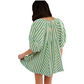 🌼 LIMITED-TIME 50% OFF! 👗 Puff Sleeve V-Neck Romper for Women – Loose Fit, Adjustable Neck, Striped 🌿