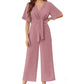 👖 LIMITED-TIME 50% OFF! 💃 Women's Elegant V-Neck Wide Leg Waist Tie Jumpsuit – Flattering Silhouette, Versatile, All-Day Comfort 🌸
