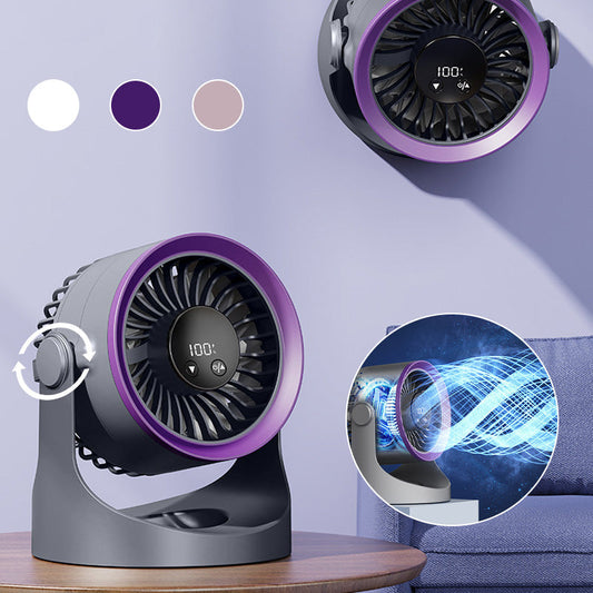 💎 50% OFF! 💎 Mini Portable Rechargeable Wall-Mounted Fan with LED Light – 360° Cooling, 100-Speed Control & USB-C Charging