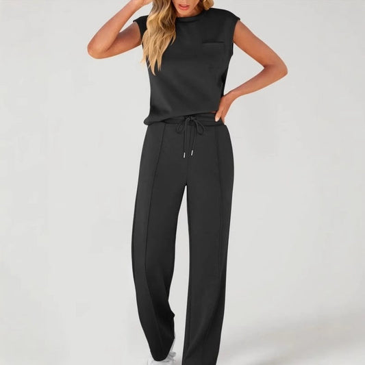 💎 FLASH SALE -50% on Women's 2-Piece Casual Set! 💎 Sleeveless Top & Adjustable Pants for Summer-Ready Comfort & Style✨