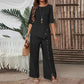💎 -50% ON CHIC 2-PIECE SET! 💎 Irregular Hem Top & Wide Leg Pants with Unique Button Detail 👖✨