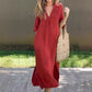 41%OFF🔥Elegante Vestido con Cuello en V y Abertura