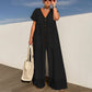 👗 LIMITED-TIME 50% OFF! 💥 Women's Fashion V-Neck Loose Jumpsuit – Wide Leg, Pockets, Breathable ✨