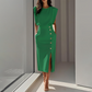 👗 LIMITED-TIME 50% OFF! ✨ Slit Midi Dress – Elegant High Slit, Body-Hugging & Versatile for Cocktail to Evening 🥂