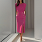 👗 LIMITED-TIME 50% OFF! ✨ Slit Midi Dress – Elegant High Slit, Body-Hugging & Versatile for Cocktail to Evening 🥂