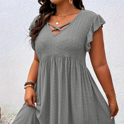 👗 LIMITED-TIME 50% OFF! ✨ Women's V-Neck Ruffle Dress – Elegant, Figure-Flattering, Chic 🌸