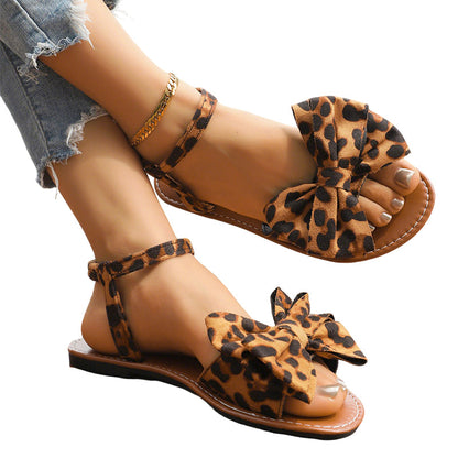 👡 LIMITED-TIME 50% OFF! 🎀 Soft Sole Casual Flat Beach Sandals – Bow Detail, Ultra Comfort, Breathable 🌴