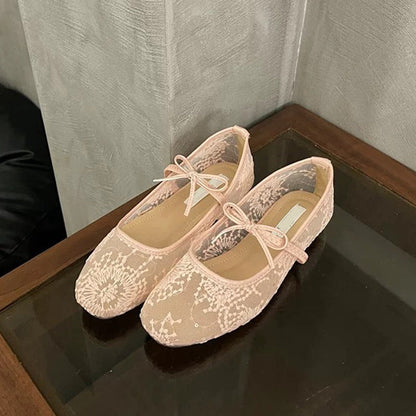 💎 -50% ON ELEGANT MESH BALLET SHOES WITH BOW! 💎 Breathable, Lightweight & Versatile for Everyday Chic ✨