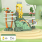 [Regalo perfecto] tobogán de dinosaurio de doble vía eléctrico - diversión interactiva con cambios de vía y luces