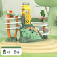 [Regalo perfecto] tobogán de dinosaurio de doble vía eléctrico - diversión interactiva con cambios de vía y luces