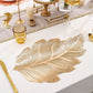 Mantel Individual de Comedor Hoja de Oro 3D Resistente al Calor