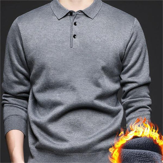 Elección de regalo: suéter grueso acolchado con solapa de invierno para hombre