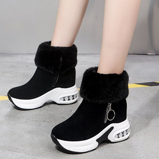 Botines con suela gruesa y forro para mujer