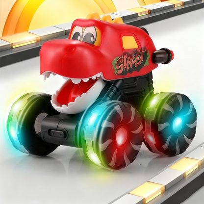 🦖 ¡50% DE DESCUENTO! ✨ Coche de Juguete Dinosaurio Press & Go - Luces y Sonidos con Movimiento Automático para Niños Pequeños 🎮🚗